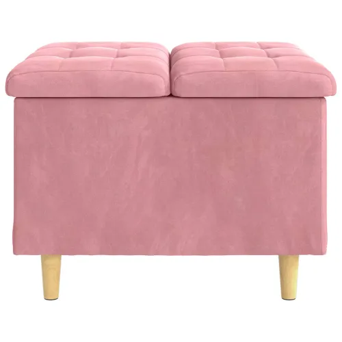 Otoman s pohranom Ružičasta 60 x 60 x 45 cm Baršun - Ružičasta 60 cm Baršun Cijena