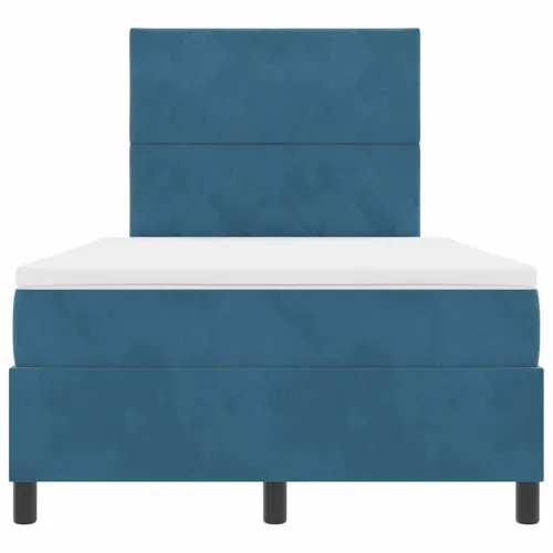 Box spring krevet Tamno plava 120 x 190 cm Baršun - Tamno plava 120 x 190 cm Dizajn s rombovima Cijena