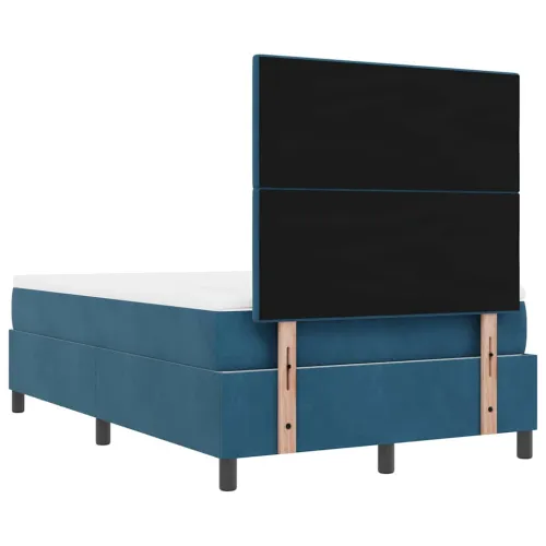 Box spring krevet Tamno plava 190 x 120 cm Baršun - Tamno plava 120 x 190 cm Prošiveno gumbima Cijena