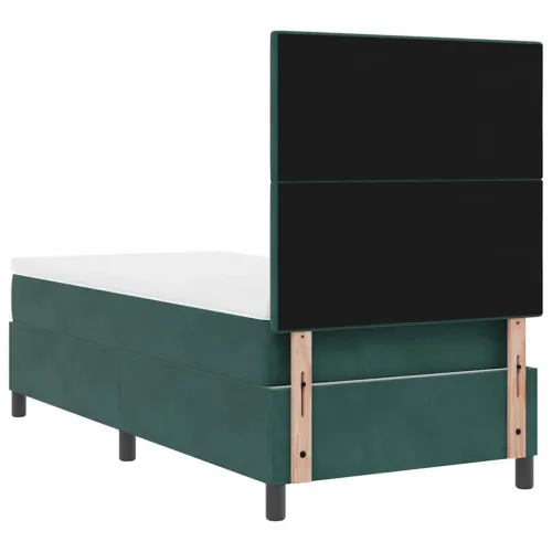 LED Box Spring Krevet Tamnozelena 80 x 200 cm Baršun - Tamnozelena 80 x 200 cm Prošiveno gumbima Cijena
