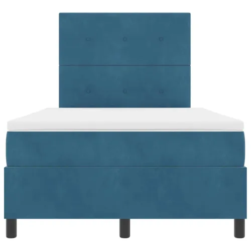 Box spring krevet Tamno plava 120 x 190 cm Baršun - Tamno plava 120 x 190 cm Prošiveno gumbima Cijena