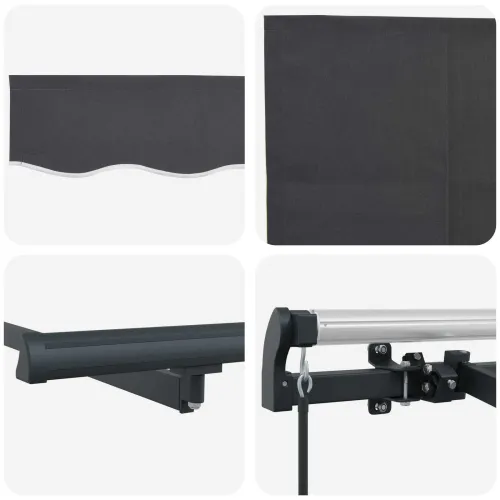 Povlačivi tende Antracit 300 x 200 cm tkanina - Antracit (antracitni okvir) 3 x 2 m Ručna Cijena