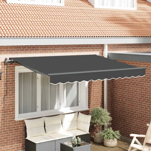 Povlačivi tende Antracit 300 x 200 cm tkanina - Antracit (antracitni okvir) 3 x 2 m Ručna Cijena