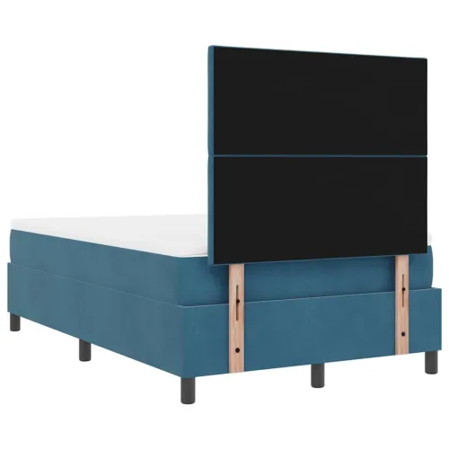 Box spring krevet Tamno plava 120 x 200 cm Baršun - Tamno plava 120 x 200 cm Dizajn s rombovima Cijena