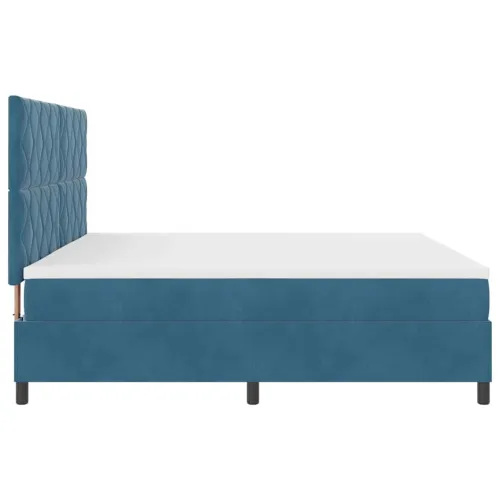 Box spring krevet Tamno plava 200 x 200 cm Baršun - Tamno plava 200 x 200 cm Dizajn s rombovima Cijena
