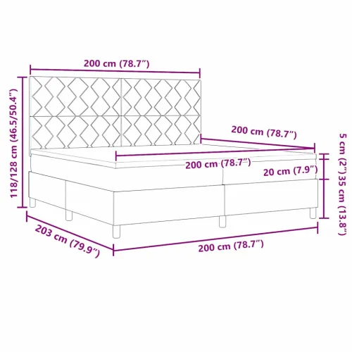 Box spring krevet Tamno plava 200 x 200 cm Baršun - Tamno plava 200 x 200 cm Dizajn s rombovima Cijena