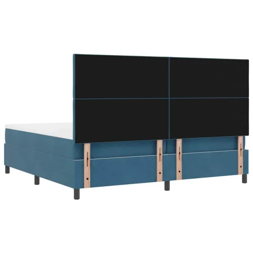 Box spring krevet Tamno plava 200 x 200 cm Baršun - Tamno plava 200 x 200 cm Dizajn s rombovima Cijena