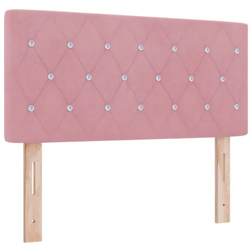 Box spring krevet Ružičasta 100 x 200 cm Baršun - Ružičasta 100 x 200 cm Kristal s dugmadima Cijena