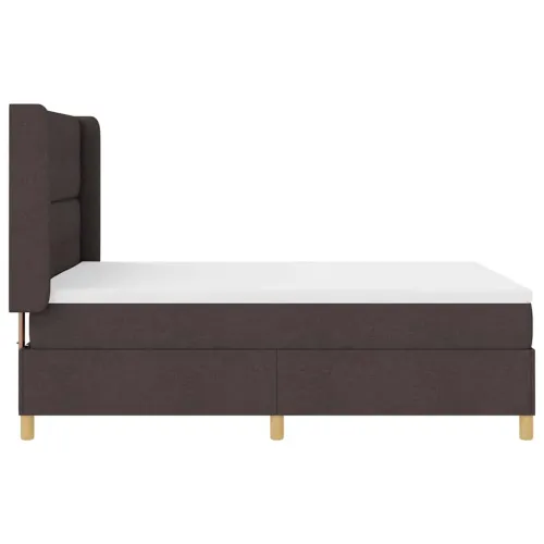 Box spring krevet Tamno smeđa 140 x 200 cm tkanina - Tamno smeđa 140 x 200 cm Prošiveno gumbima Cijena