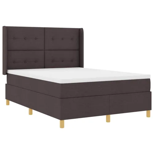 Box spring krevet Tamno smeđa 140 x 200 cm tkanina - Tamno smeđa 140 x 200 cm Prošiveno gumbima Cijena