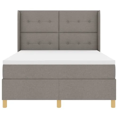 Box spring krevet Sivo-smeđa 140 x 200 cm tkanina - Sivo-smeđa 140 x 200 cm Prošiveno gumbima Cijena