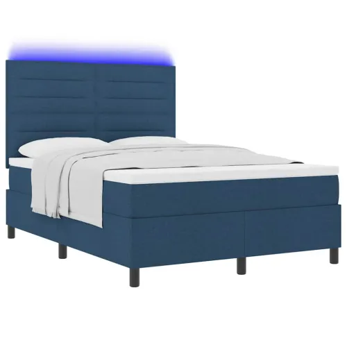 Box spring krevet s madracem Plava 140 x 200 cm tkanina - Plava 140 x 200 cm Dizajn linija Cijena