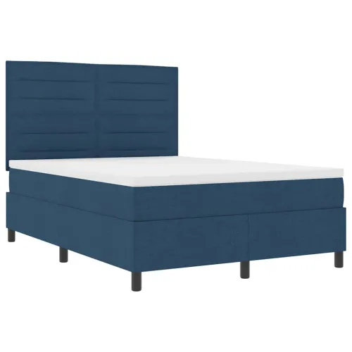 Box spring krevet s madracem Plava 140 x 200 cm tkanina - Plava 140 x 200 cm Dizajn linija Cijena
