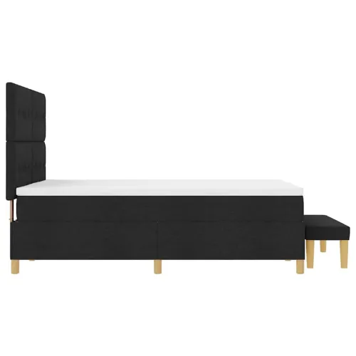 Box spring krevet s uzglavljem Crna 190 x 140 cm tkanina - Crna 140 x 190 cm Prošiveno gumbima Cijena