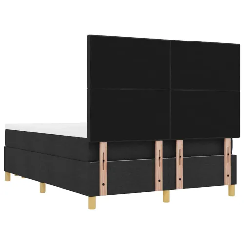 Box spring krevet s uzglavljem Crna 190 x 140 cm tkanina - Crna 140 x 190 cm Prošiveno gumbima Cijena