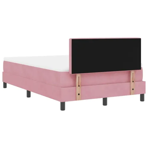 LED Box Spring Krevet Ružičasta 120 x 200 cm Baršun - Ružičasta 120 x 200 cm Kristal s dugmadima Cijena