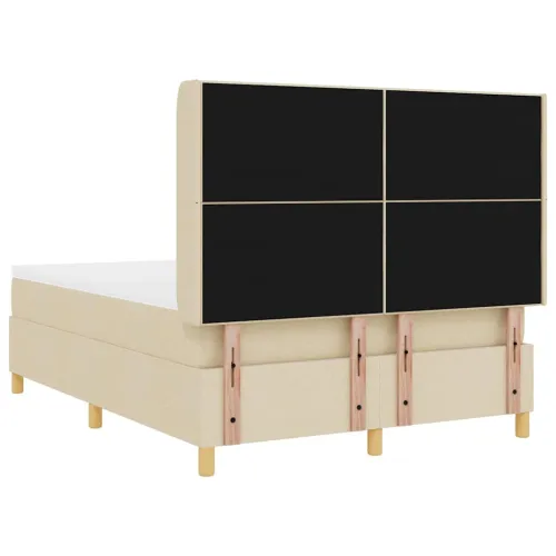 Box spring krevet s uzglavljem Krema 140 x 190 cm tkanina - Krema 140 x 190 cm Prošiveno gumbima Cijena