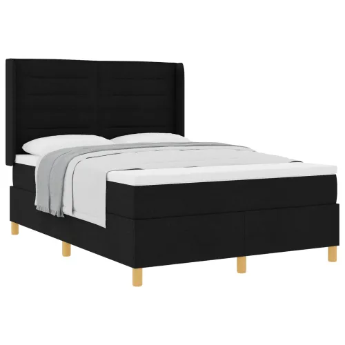 Box spring krevet s madracem Crna 140 x 190 cm tkanina - Crna 140 x 190 cm Dizajn linija Cijena