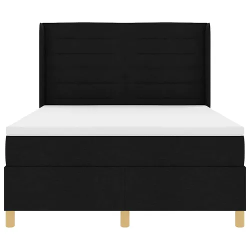 Box spring krevet s madracem Crna 140 x 190 cm tkanina - Crna 140 x 190 cm Dizajn linija Cijena