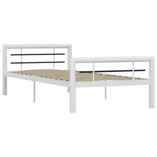 Okvir za krevet bijelo-crni metalni 100 x 200 cm - Bijela i crna 100 x 200 cm Cijena