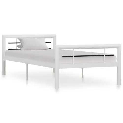 Okvir za krevet bijelo-crni metalni 100 x 200 cm - Bijela i crna 100 x 200 cm Cijena