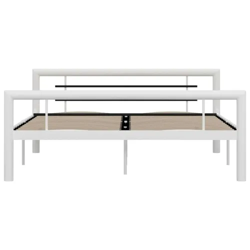 Okvir za krevet bijelo-crni metalni 160 x 200 cm - Bijela i crna 160 x 200 cm Cijena