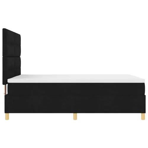 Box spring krevet s uzglavljem Crna 140 x 190 cm tkanina - Crna 140 x 190 cm Prošiveno gumbima Cijena