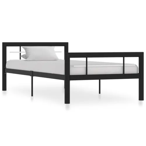 Okvir za krevet crno-bijeli metalni 100 x 200 cm - Crno-bijelo 100 x 200 cm Cijena