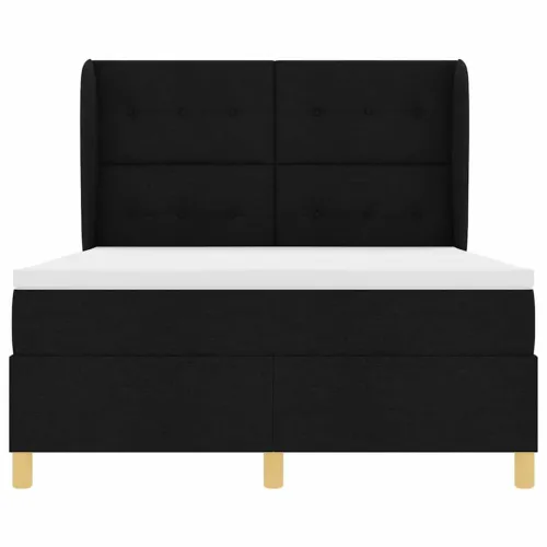 Box spring krevet s uzglavljem Crna 190 x 140 cm tkanina - Crna 140 x 190 cm Prošiveno gumbima Cijena