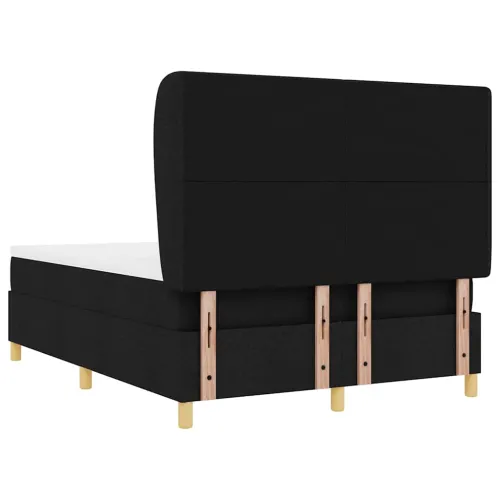 Box spring krevet s uzglavljem Crna 190 x 140 cm tkanina - Crna 140 x 190 cm Prošiveno gumbima Cijena
