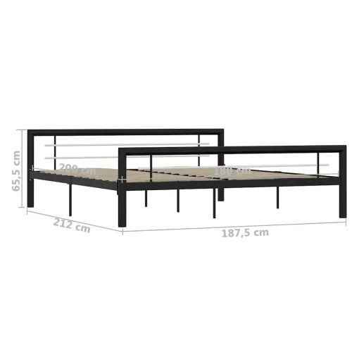 Okvir za krevet crno-bijeli metalni 180 x 200 cm - Crno-bijelo 180 x 200 cm Cijena