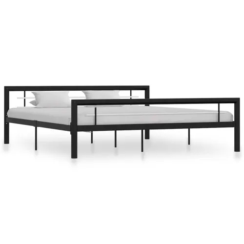Okvir za krevet crno-bijeli metalni 180 x 200 cm - Crno-bijelo 180 x 200 cm Cijena
