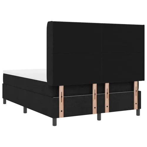 Box spring krevet s jastukom Crna 190 x 140 cm tkanina - Crna 140 x 190 cm Prošiveno gumbima Cijena