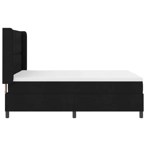 Box spring krevet s jastukom Crna 190 x 140 cm tkanina - Crna 140 x 190 cm Prošiveno gumbima Cijena