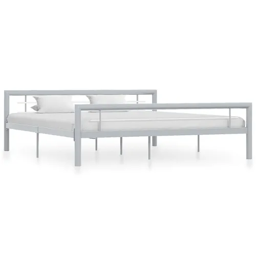 Okvir za krevet sivo-bijeli metalni 180 x 200 cm - Siva i bijela 180 x 200 cm Cijena