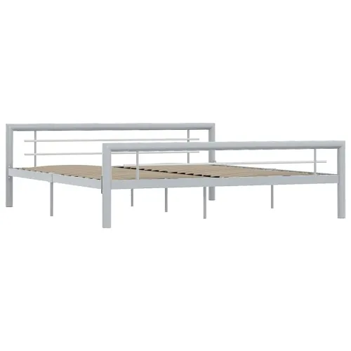 Okvir za krevet sivo-bijeli metalni 180 x 200 cm - Siva i bijela 180 x 200 cm Cijena