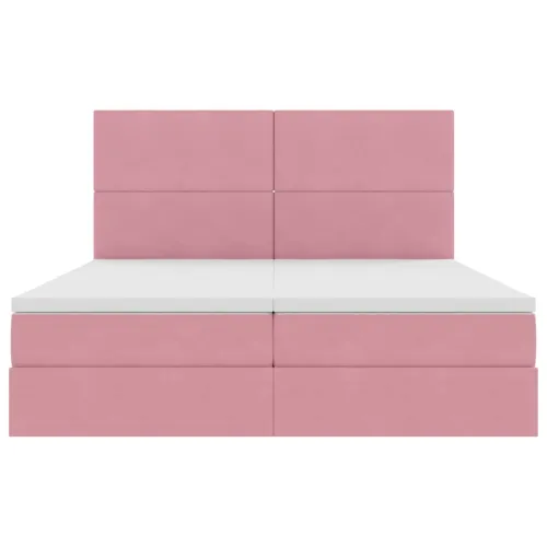 Krevet s od storage s uzglavljem Ružičasta 180 x 200 cm Baršun - Ružičasta 180 x 200 cm Gladak dizajn Cijena