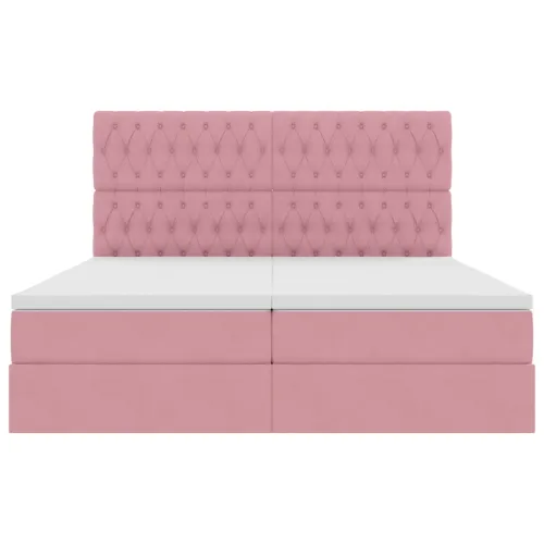 Krevet s od storage s uzglavljem Ružičasta 180 x 200 cm Baršun - Ružičasta 180 x 200 cm Dizajn s jastučićima Cijena