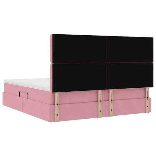 Krevet s od storage s uzglavljem Ružičasta 180 x 200 cm Baršun - Ružičasta 180 x 200 cm Dizajn s jastučićima Cijena