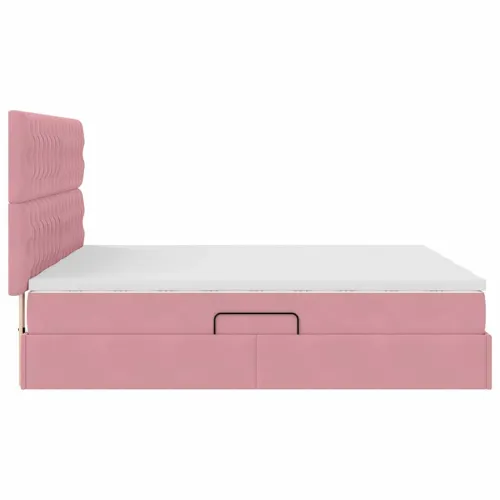 Krevet s od storage s uzglavljem Ružičasta 180 x 200 cm Baršun - Ružičasta 180 x 200 cm Dizajn s jastučićima Cijena