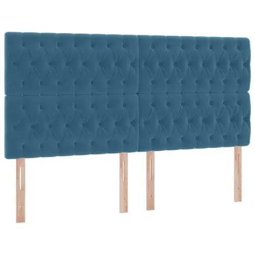 Krevet s od storage s pohranom Tamno plava 200 x 200 cm Baršun - Tamno plava 200 x 200 cm Dizajn s jastučićima Cijena