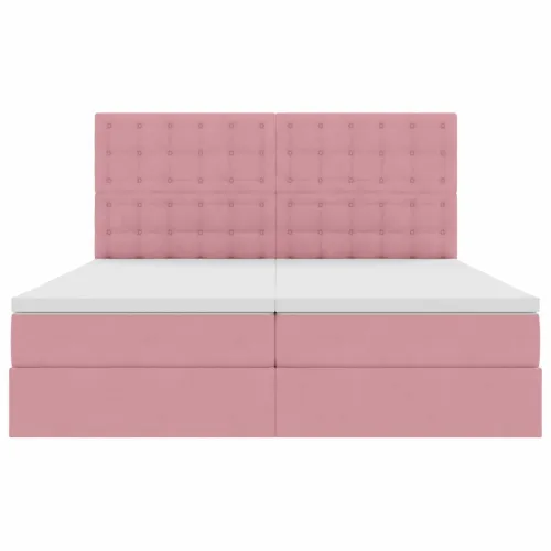 Krevet s od storage s uzglavljem Ružičasta 180 x 200 cm Baršun - Ružičasta 180 x 200 cm Gumbi Cijena
