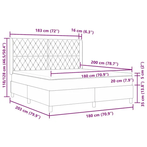 Box spring krevet s madracem Ružičasta 180 x 200 cm Baršun - Ružičasta 180 x 200 cm Kristal s dugmadima Cijena
