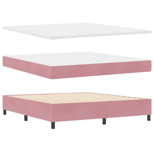 Box spring krevet s madracem Ružičasta 180 x 200 cm Baršun - Ružičasta 180 x 200 cm Kristal s dugmadima Cijena