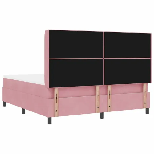 Box spring krevet s madracem Ružičasta 180 x 200 cm Baršun - Ružičasta 180 x 200 cm Kristal s dugmadima Cijena