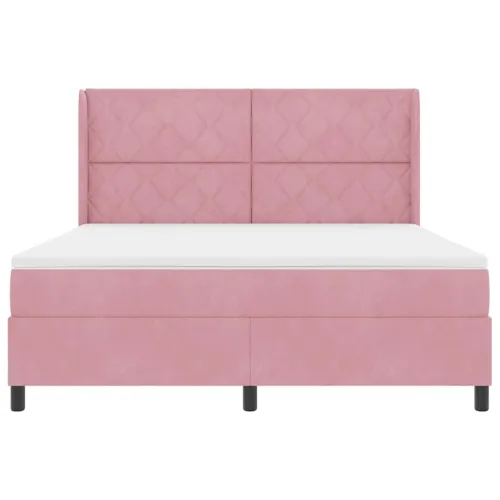 Box spring krevet Ružičasta 180 x 200 cm Baršun - Ružičasta 180 x 200 cm Dizajn s rombovima Cijena