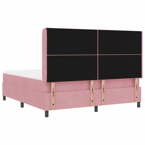 Box spring krevet Ružičasta 180 x 200 cm Baršun - Ružičasta 180 x 200 cm Dizajn s rombovima Cijena