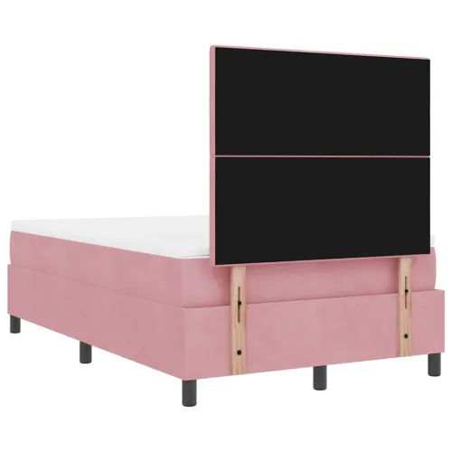 Box spring krevet Ružičasta 120 x 190 cm Baršun - Ružičasta 120 x 190 cm Prošiveno gumbima Cijena