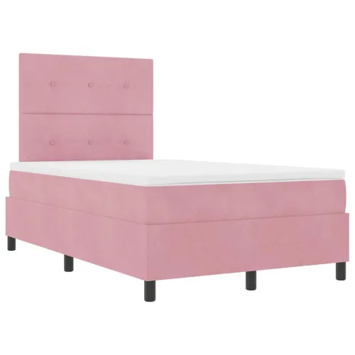 Box spring krevet Ružičasta 120 x 190 cm Baršun - Ružičasta 120 x 190 cm Prošiveno gumbima Cijena