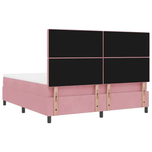 Box spring krevet s madracem Ružičasta 180 x 200 cm Baršun - Ružičasta 180 x 200 cm Kristal s dugmadima Cijena